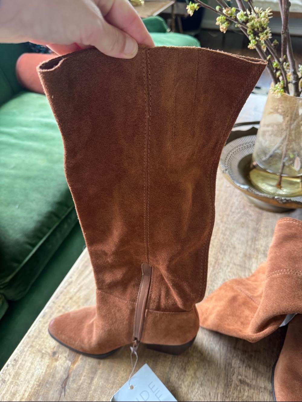 Naturalizer Wide Calf Rust Brown Suede Over-the-Knee Boots - Picture 8 of 8